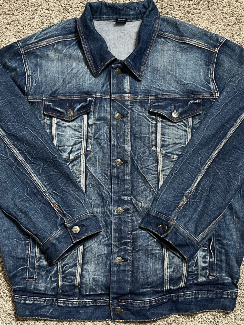 George Classic Trucker Medium Wash Cotton Blend Denim Jacket 2XL (50-52)